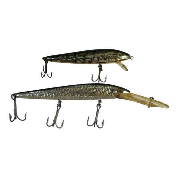 Vintage Rebel Minnow Rapala Fishing Lures Lot Of 2, 4” &6” Original Fish Bait - Picture 1 of 4
